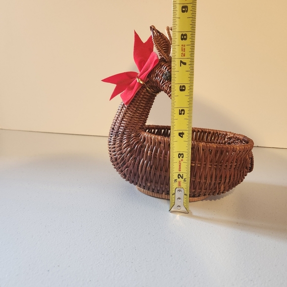 Vintage Rattan Wicker Reindeer Shape Deer Christmas Trinket Basket 90s 1990s - Picture 8 of 10